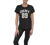 Dkny T-shirt à Manches Courtes Arched 89 Distressed Rhinestone Logo