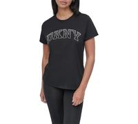 T-shirt femme Dkny Arched Varsity Rhinestone Ombre Noir M