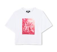 Dkny - Tee-shirt Manches Courtes - Blanc Rose - Fille - 14 Ans