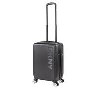 DKNY - Valise Cabine 55x40x23 Rigide Légère à Roulette 4 Roues Pivotantes avec Cadenas à Combinaison TSA Extensible. Bagage Cabine Idéal pour Voyager en Avion Petite Valise Compacte, Noir