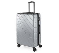 DKNY - Valise Grande Taille 23Kg Rigide Spacieuse XL pour Soute Avion Ultra Résistante Valise Extensible avec Cadenas à Combinaison TSA Idéale pour Voyages Longs Et Moyens Séjours., Argenté