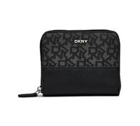 DKNY Vela-Small Zip Around, Billfold pour Femme, Logo Noir et Noir, s