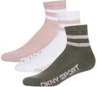 Dkny Womens 3 Pack Sports Socks Chaya Khaki/Rose/Blanc Femmes 4-8 Female
