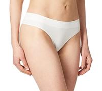 DKNY Women's Active Solid Seamless Thong, Poplin White, Small