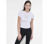 Dkny Women's Logo Crop Top BLANC 8 (XS) Female