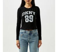 Dkny Women's Logo Long-Sleeve T-Shirt NOIR/BLANC 10 (S) Female