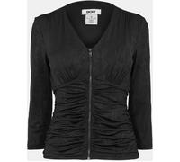 Dkny Women's Long-Sleeve Zip T-Shirt Noir 16 (XL) Female