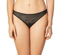 DKNY Women's Modern Lace Trim Thong, Black, Medium