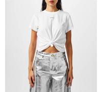 Dkny Women's Stud Logo Oversized T-Shirt BLANC 12 (M) Female