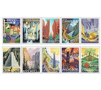 DKORARTE Lot de 10 tableaux en bois pour décoration de salon modernes, chambres, chambres, séries et films Le Seigneur des anneaux Le Hobbit avec crochets métalliques (38 x 29 cm chacune)