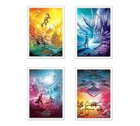 DKORARTE Lot de 4 tableaux en bois Star Wars Star Wars avec crochets métalliques (29 x 20 cm chacun)