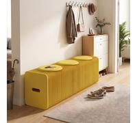 DKPLOE Banc Pliable Extensible En Papier Kraft, Structure En Nid D'Abeille | Coussins Inclus, Lignes Droites Courbes Ou En S Sans Montage Poignées Aux Extrémités Pour Salon Entrée Et Réception