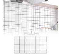 DKPLOE Dalle PVC Adhesive Murale 30x60cm éPais Carrelage Adhesif Mural Cuisine Dos Autocollant Forte AdhéRence Application Facile ImperméAble Et RéSistant à La Chaleur(White-E,10sheets)