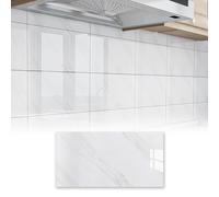 DKPLOE Dalle PVC Adhesive Murale 30x60cm éPais Carrelage Adhesif Mural Cuisine Dos Autocollant Forte AdhéRence Application Facile ImperméAble Et RéSistant à La Chaleur(White-C,90sheets)