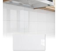 DKPLOE Dalle PVC Adhesive Murale 30x60cm éPais Carrelage Adhesif Mural Cuisine Dos Autocollant Forte AdhéRence Application Facile ImperméAble Et RéSistant à La Chaleur(White-D,60sheets)