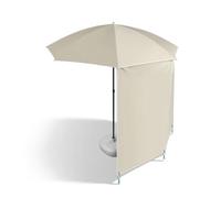 DKPLOE Parasol de Jardin Exterieur avec Pied Parasol Plage Pliable ImperméAble Et RéSistant Au Soleil Portable Et Adapté Aux Porches Jardins Piscines Camping Et Plages(Beige (with Base))