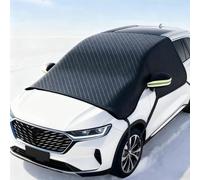 DKPLOE Protection Pare Brise Hiver Fixation à Six Sangles avec Bandes RéFléChissantes Couverture Pare Brise Voiture ProtèGe Les Vitres LatéRales Et Les RéTroviseurs(Compatible with sedans)