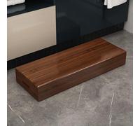 DKPLOE Repos Pied Bois, Marchepied en Bois Portable Marche Pied Bois Antidérapant Forte Capacité Portante Structure Stable Cuisine Chambre Salle De Bain(Marron,90cmx30cmx11cm)