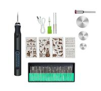 DKPLOE Stylo Graveur sans Fil, Outils De Gravure Rechargeable, Multifonctionnel Stylo Graveur Electrique, Convient Aux Bijoux Métal Verre Pierre Plastique Bois(Noir)