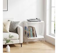 DKPLOE Support à Vinyle en Bois Capacité 40 Disques Vinyle Support de Tourne-Disque avec Rangement en Vinyle IdéAle pour Le Salon La Chambre Le Bureau Ou Un Café(Blanc)