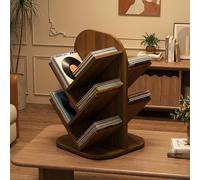 DKPLOE Support à Vinyle en Bois Peut Contenir Jusqu'à 250 Albums Rotation à 360° PréSentoir à Disques en Bois Mid-Century Convient Aux Chambres Salons CaféS Et Bureaux(Marron)