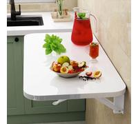 DKPLOE Table Pliante Murale, Table Murale Rabattable,Tablette Murale Rabattable, Bureau muralPour Salon, Salle, Cuisine(Blanc,90x50cm)