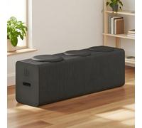 DKPLOE Tabouret Pliant en Carton avec Coussin en PU Tabouret Pliable Peut Servir de Banc à Chaussures de Table D'Appoint Ou de Table de Chevet(Noir,30cm(11.8in))