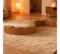 DKPLOE Tabouret Pliant Portable en Papier ImperméAble Peut Accueillir de 3 à 9 Personnes Grande Capacité de Charge Et Servir de Table D'Appoint Ou de Banc(Marron,Nine-Seater:30cm)