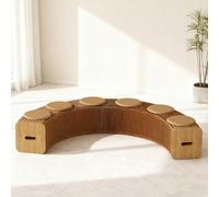 DKPLOE Tabouret Pliant Portable en Papier ImperméAble Peut Accueillir de 3 à 9 Personnes Grande Capacité de Charge Et Servir de Table D'Appoint Ou de Banc(Marron,Six-Seater:30cm)