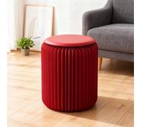 DKPLOE Tabouret Pliant Portable Leger Fabriqué en Papier Tabouret Telescopique Facile à Ranger Peut éGalement Servir de Banc à Chaussures Ou de Table Basse(Rouge,52cm(20.4in))