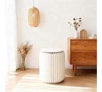 DKPLOE Tabouret Pliant Portable Leger Fabriqué en Papier Tabouret Telescopique Facile à Ranger Peut éGalement Servir de Banc à Chaussures Ou de Table Basse(Blanc,44cm(17.3in))