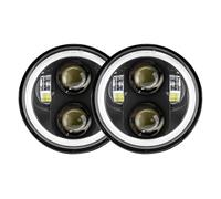 DKPMWD Phare Moto Lot 2 Projecteurs Phares À LED 5,75 Pouces pour Triumph pour Rocket III 3 Et pour Speed Triple Et pour Street Triple 5 3/4" Phare Moto LED(40W Halo Black)