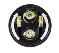 DKPMWD Phare Moto Phares Moto À LED 5,75 Pouces Halo Noir Angel Eyes pour Sportster 1200 883 pour Street 500 750 Projecteur 5-3/4" Phare Moto LED(40W Black B)