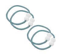 DKRAHRJJ Embrasses Pour Rideaux, 4 Pièces, Boucles Magnétiques Pour Rideaux, Embrasses Pour Rideaux, Décor Perles, Support Métallique, Rideaux Magnétiques/Blue/47X3Cm