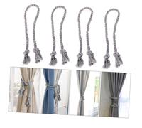 DKRAHRJJ Embrasses Pour Rideaux, 4 Pièces, Embrasses Pour Rideaux En Corde de Coton, Embrasses Rustiques Pour Rideaux, Embrasses Pour Panneaux de Rideaux, Embrasses Pour Rideaux En Coton/Gray/80X2.5