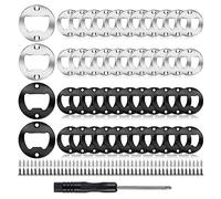 DKSooozs 1 ensemble d'inserts d'ouvre-bouteille ronds à faire soi-même, kit de quincaillerie pour ouvre-bouteille à faire soi-même, ouvre-bière, décapsuleur rond, matériel noir + argent