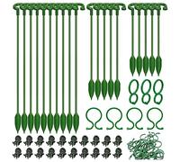 DKSooozs 60 supports : lot de 20 piquets de fleurs (3 tailles), 20 clips de support et 20 clips