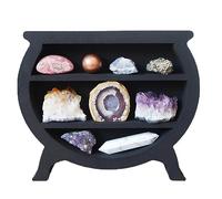 DKSooozs Cadre en bois, utilisé pour la décoration du salon, étagère de rangement en verre pour huiles essentielles, étagère en cristal