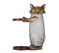 DKSooozs Casier à vin rouge en fer forgé pour chaton - Porte-bouteilles en forme d'animal - Pot à vin - Rangement artisanal - Décoration de la maison