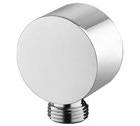 DKSooozs Coude d'alimentation murale en laiton rond pour tuyau de douche - Accessoires G1/2" - Sortie d'eau pour douche - Argent