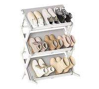 DKSooozs Étagère à chaussures pliable multi-couches pour économiser de l'espace - Multifonctionnel - Durable - Facile à utiliser - Gris et blanc