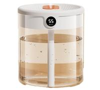 DKSooozs H2O Humidificateur d'air avec double buse de 2 L avec affichage de l'humidité LCD Diffuseur d'huiles essentielles Portable USB Durable Facile à installer Facile à utiliser Blanc