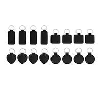 DKSooozs Lot de 16 porte-clés vierges en cuir synthétique pour transfert de chaleur