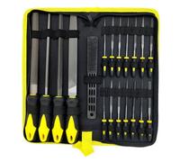 DKSooozs Lot de 19 outils de meulage en acier avec lime plate, lime semi-circulaire, lime circulaire, lime triangulaire et lime aiguille