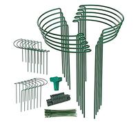DKSooozs Lot de 24 piquets de support pour plantes, demi-piquets de jardin, anneau de support pour plantes, support de bordure avec étiquettes pour plantes