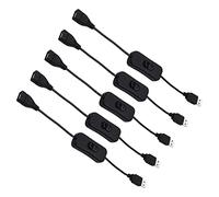 DKSooozs Lot de 5 câbles USB mâle vers femelle de 28 cm avec basculement d'extension ON/OFF pour lampe USB, ventilateur USB, ligne d'alimentation durable, noir