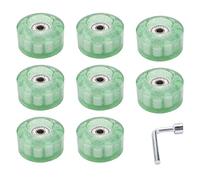 DKSooozs Lot de 8 roues de patins à roulettes lumineuses à paillettes avec roulements installés 32 x 58 mm 78 A, vert