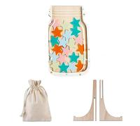DKSooozs Pot de récompense en bois pour tout-petits, système de récompense Star Jar pour enfants, outils de gestion de salle de classe