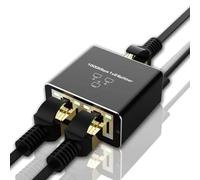 DKSooozs Répartiteur Ethernet en plastique noir 1 en 2 sorties haute vitesse 1000 Mbps RJ45 Adaptateur répartiteur pour câbles routeurs Cat5/5E/6/7/8 et plus encore