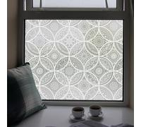 dktie Film de fenêtre en vinyle non adhésif pour fenêtre de salle de bain, douche, contrôle de la chaleur, anti-UV, 90 x 200 cm, blanc